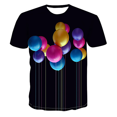 

Men's Club Weekend Street chic / Punk & Gothic T-shirt - Color Block / 3D / Abstract Print Black