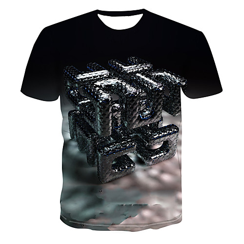 

Men's Club Weekend Street chic / Punk & Gothic T-shirt - Color Block / 3D / Graphic Print Black