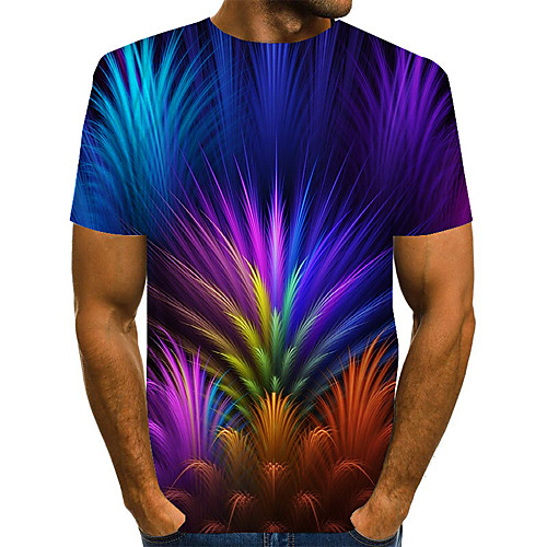 

Men's Daily Basic T-shirt - 3D Rainbow