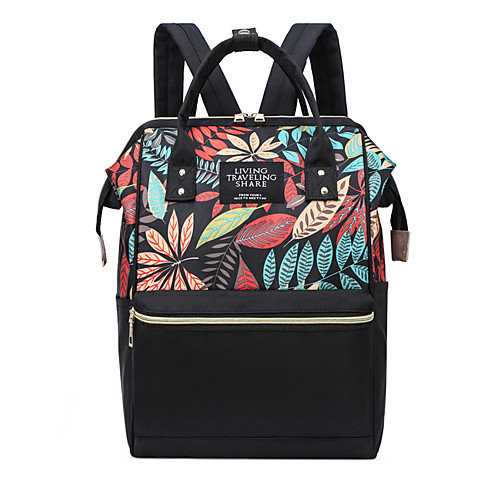 

Large Capacity Nylon Pattern / Print Commuter Backpack Floral Print Daily Purple / Blue / Brown