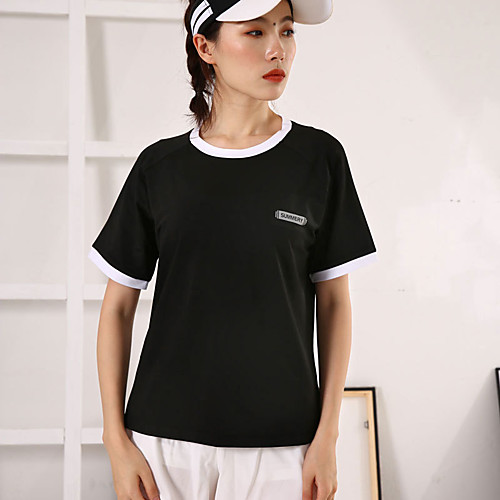 

Activewear Tops / Yoga Women's Daily Wear / Running Polyster Split Joint Short Sleeve Top