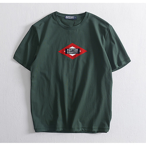

Men's Daily Sports Business / Basic T-shirt - Rainbow / Letter Black & White, Print Black
