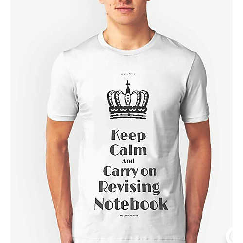 

Men's Daily T-shirt - Letter White Keep Calm and Carry on