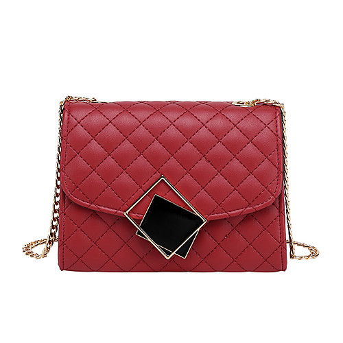 

Women's Buttons PU Crossbody Bag Solid Color Black / Brown / White