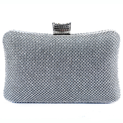

Women's Glitter / Crystals Polyester / Alloy Evening Bag Solid Color Gold / Silver / Black