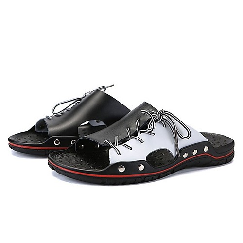 

Men's PU Summer Sandals Color Block White / Black