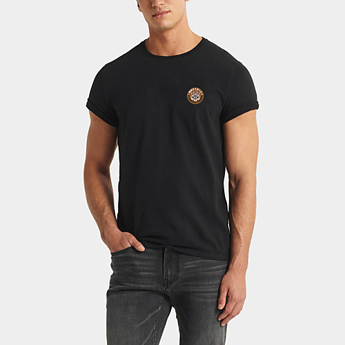 

Men's Daily Sports Business / Basic T-shirt - Rainbow / Animal Black & White, Print Black