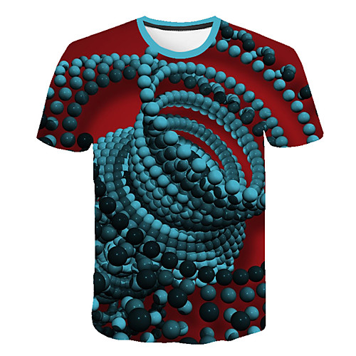 

Men's Daily Sports Street chic / Exaggerated T-shirt - 3D / Graphic / Visual Deception Print Rainbow