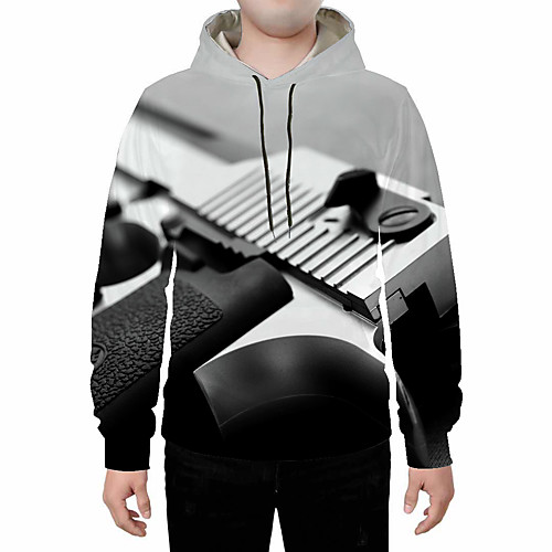 

Men's Casual / Basic Hoodie - Print / 3D Black US32 / UK32 / EU40