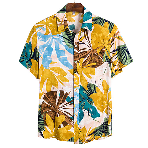 

Men's Daily Beach Basic / Boho Shirt - Floral Rainbow