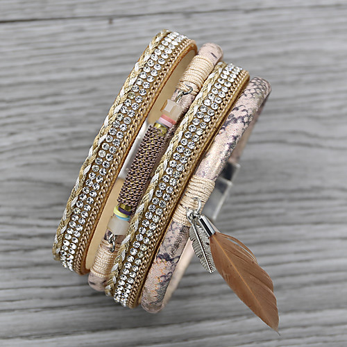 

Women's Charm Bracelet Bracelet Bangles Leather Bracelet Retro Fashion Basic Vintage European Casual / Sporty Folk Style Leatherette Bracelet Jewelry Blue / Black / Coffee For Daily Casual School