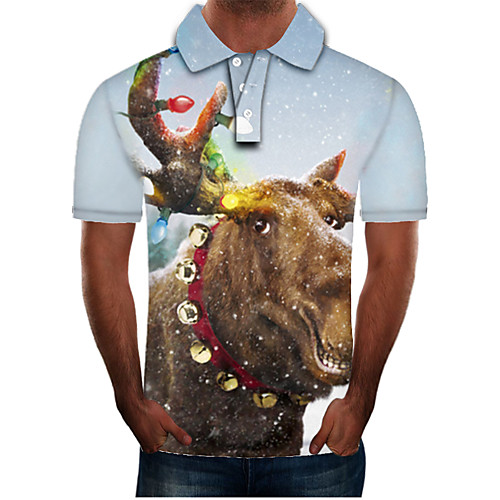 

Men's Daily Going out Street chic / Exaggerated Polo - Color Block / 3D / Graphic White