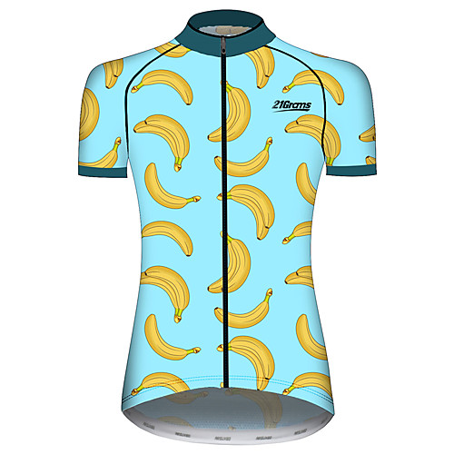 

21Grams Women's Short Sleeve Cycling Jersey 100% Polyester BlueYellow Fruit Banana Bike Jersey Top Mountain Bike MTB Road Bike Cycling UV Resistant Breathable Quick Dry Sports Clothing Apparel