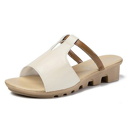 

Women's Sandals Low Heel Round Toe PU Spring & Summer Pink / Blue / White