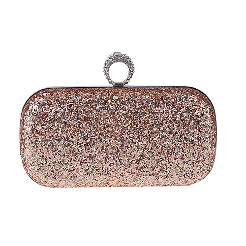 

Women's Crystals / Chain Polyester Evening Bag Solid Color Black / White / Champagne