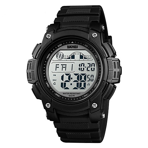 

Men's Digital Watch Automatic self-winding PU Leather Black 50 m Water Resistant / Waterproof Day Date Digital Casual Outdoor - Black Orange Blue One Year Battery Life