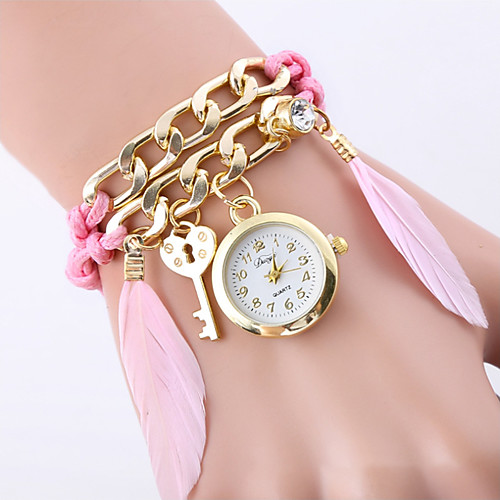 

Women's Necklace Watch Charm Elegant Gold Alloy Chinese Quartz Black White Blushing Pink Water Resistant / Waterproof Three Time Zones Casual Watch 30 m 1 set Analog One Year Battery Life