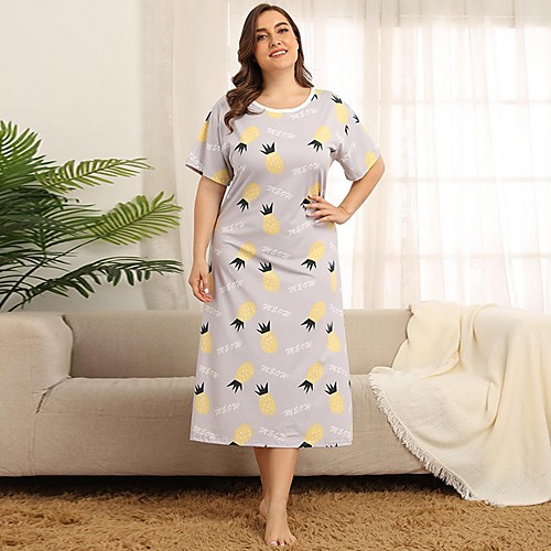 

Women's Chemises & Gowns Nightwear Gray XL XXL XXXL