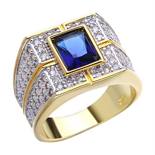 

Men Women Ring 1pc Blue Alloy Square Punk Festival Jewelry