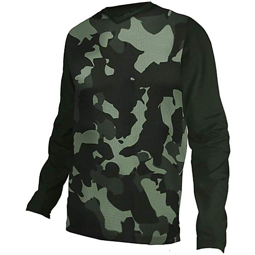 

21Grams Men's Long Sleeve Cycling Jersey Downhill Jersey Dirt Bike Jersey 100% Polyester Camouflage Camo / Camouflage Bike Jersey Top Mountain Bike MTB Road Bike Cycling UV Resistant Breathable Quick