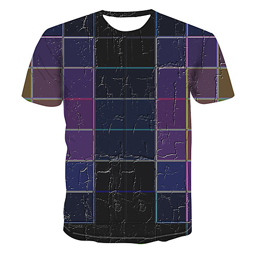 

Men's Club Weekend Street chic / Punk & Gothic T-shirt - Geometric / Color Block / 3D Print Black