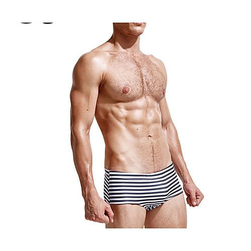 

Men's Red Orange Blue Bottoms Swimwear Swimsuit - Striped M L XL Red