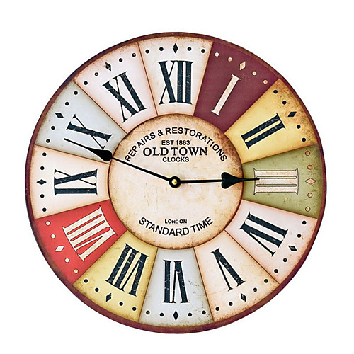 

1pcs Retro Nostalgic MDF Wall Clock Restaurant Wall Decoration