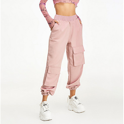 

Women's Basic Chinos Pants - Solid Colored Blushing Pink Black S M L