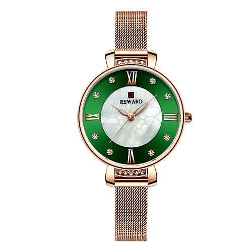 

Women's Steel Band Watches Luxury Sparkle Stainless Steel Chinese Quartz WhiteCoffee Gold Green Water Resistant / Waterproof 30 m 1 pc Analog One Year Battery Life