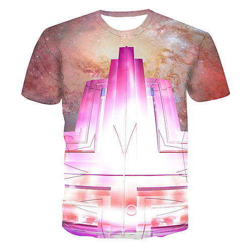 

Men's Club Weekend Street chic / Punk & Gothic T-shirt - 3D / Abstract / Graphic Print Fuchsia