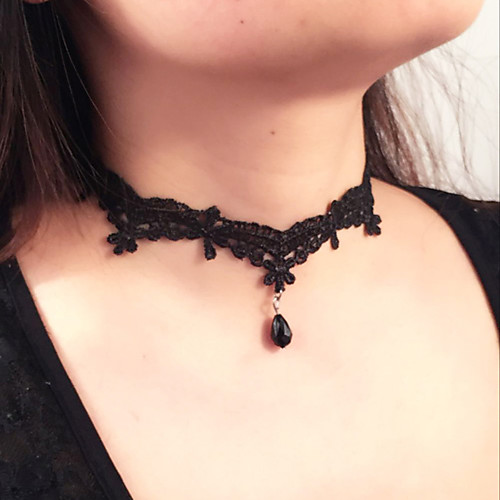 

Women's Choker Necklace Necklace Friends European Romantic Casual / Sporty Sweet Chrome Black White 30 cm Necklace Jewelry 1pc For Street Festival