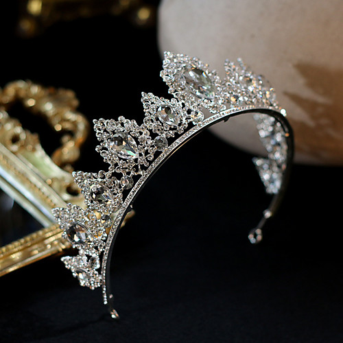 

Women's Tiaras For Wedding Party Evening Prom Festival Byzantine Alloy White / Silver 1pc
