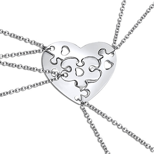 

Women's Pendant Necklace Necklace Friends European Romantic Casual / Sporty Sweet Chrome Silver 45 cm Necklace Jewelry 4pcs For Street Festival
