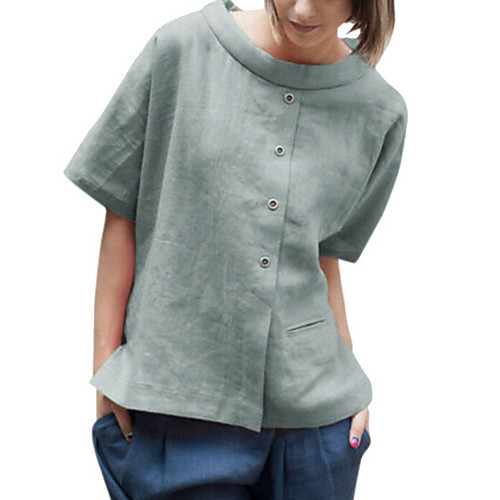 

Women's Daily T-shirt - Solid Colored Light Green