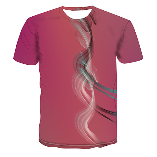 

Men's Club Weekend Street chic / Punk & Gothic T-shirt - Color Block / 3D / Abstract Print Blushing Pink