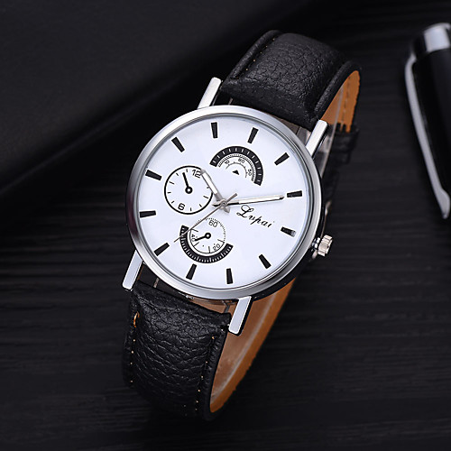 

Men's Dress Watch Quartz Stylish Leather Black / Brown 30 m Casual Watch Analog Casual Fashion - Black Brown One Year Battery Life