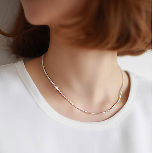 

Women's Choker Necklace Necklace Friends European Romantic Casual / Sporty Sweet Chrome Silver 45 cm Necklace Jewelry 1pc For Street Festival