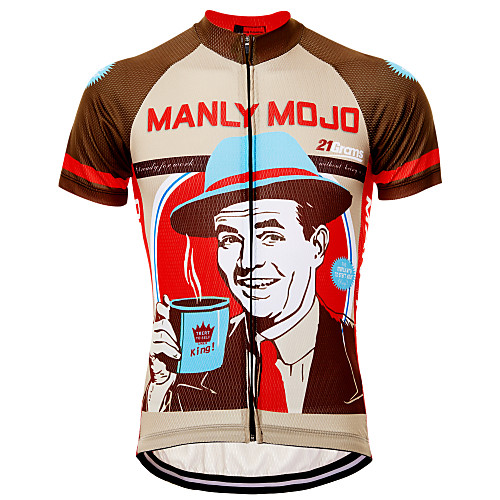 

21Grams Men's Short Sleeve Cycling Jersey RedBrown Retro Oktoberfest Beer Bike Jersey Top Mountain Bike MTB Breathable Quick Dry Moisture Wicking Sports Clothing Apparel / Micro-elastic / Race Fit