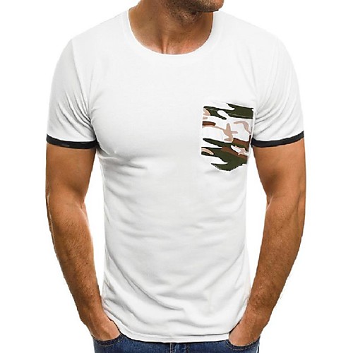 

Men's Daily Sports Basic T-shirt - Color Block White