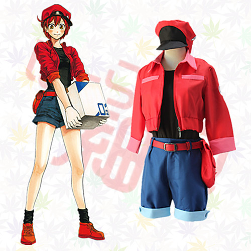 

Inspired by Cells at Work Cosplay Anime Cosplay Costumes Japanese Cosplay Suits Top Shorts T-shirt For Women's / Cap / Waist Belt / Waist Pouch