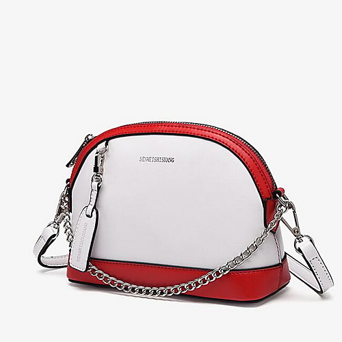 

Women's Zipper PU Crossbody Bag Solid Color Fuchsia / Red / White