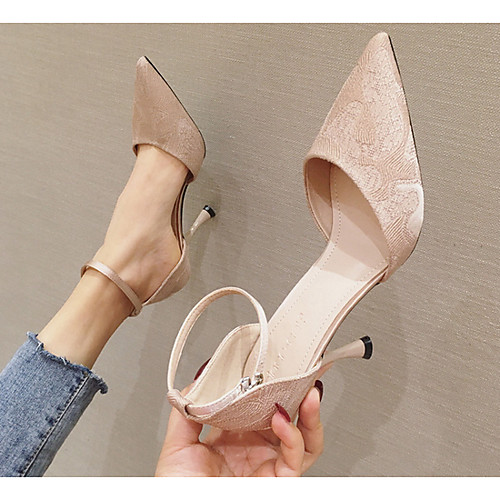

Women's Heels Stiletto Heel Pointed Toe PU Spring & Summer Black / Light Pink