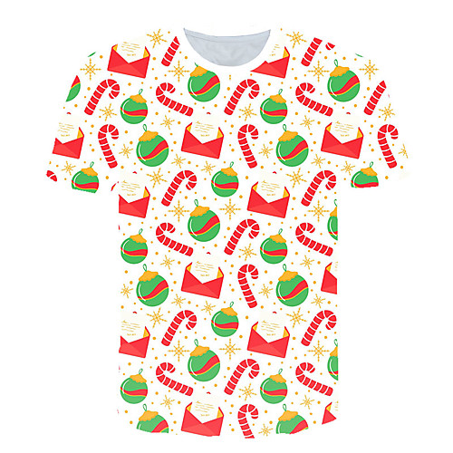 

Men's Daily Sports Basic / Exaggerated T-shirt - Color Block / 3D / Graphic Print Rainbow