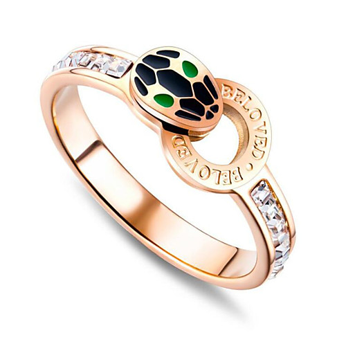 

Women's Ring 1pc Rose Gold Titanium Steel Round Stylish Gift Festival Jewelry Hollow Out Flower