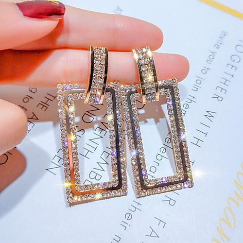 

Women's Drop Earrings Earrings Geometrical Fashion Simple Classic Trendy Fashion Cute Imitation Diamond Earrings Jewelry Gold / Silver For Gift Engagement Date Street Festival 1 Pair