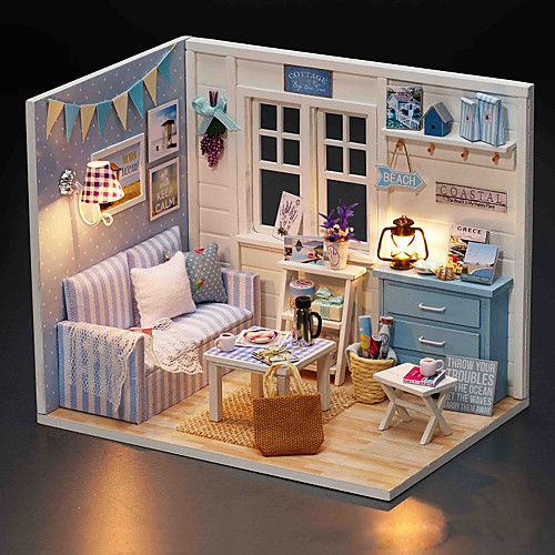 

Dollhouse Pretend Play Model Building Kit Novelty DIY Furniture House Wooden Wood 1 pcs Toy Gift