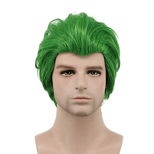 

Suicide Squad Joker Cosplay Wigs Men's Asymmetrical 11 inch Heat Resistant Fiber kinky Straight Green Green Anime