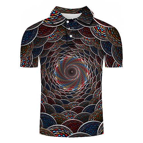

Men's Daily Going out Basic / Exaggerated Polo - Color Block / 3D / Graphic Brown