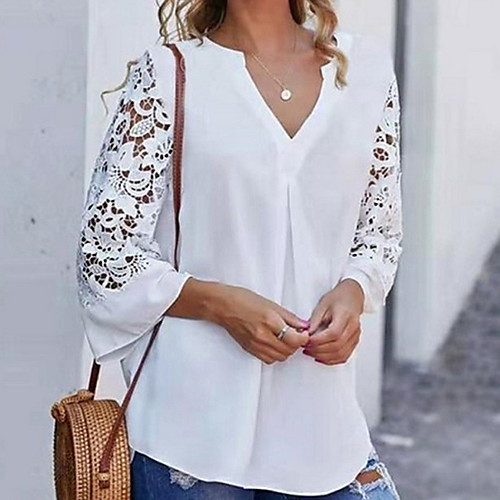 

Women's Daily Blouse - Solid Colored Wine