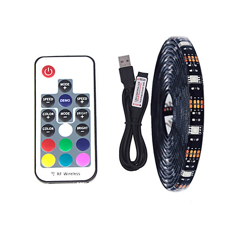 

3m TV Background Light Strip Flexible LED Light Strips RGB Strip Lights 90 LEDs SMD5050 10mm 1 17Keys Remote Controller 1 set Multi Color Waterproof USB Self-adhesive 5 V